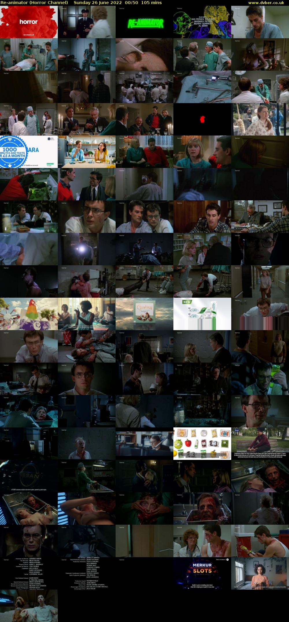 Re-animator (Horror Channel) Sunday 26 June 2022 00:50 - 02:35
