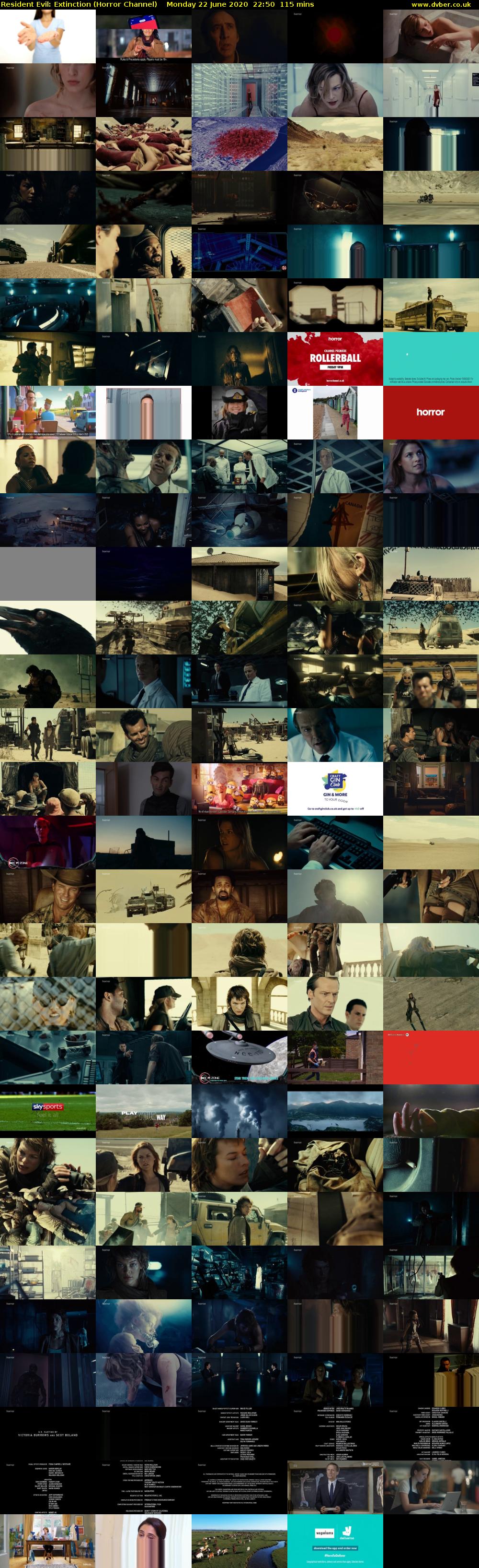 Resident Evil: Extinction (Horror Channel) Monday 22 June 2020 22:50 - 00:45