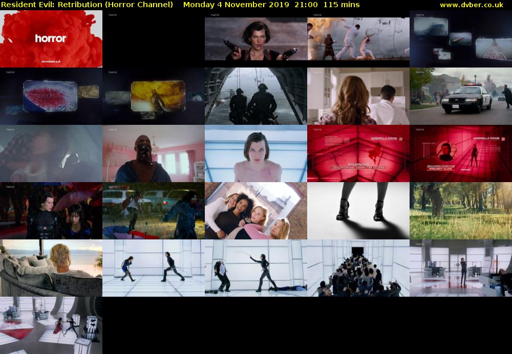 Resident Evil: Retribution (Horror Channel) Monday 4 November 2019 21:00 - 22:55
