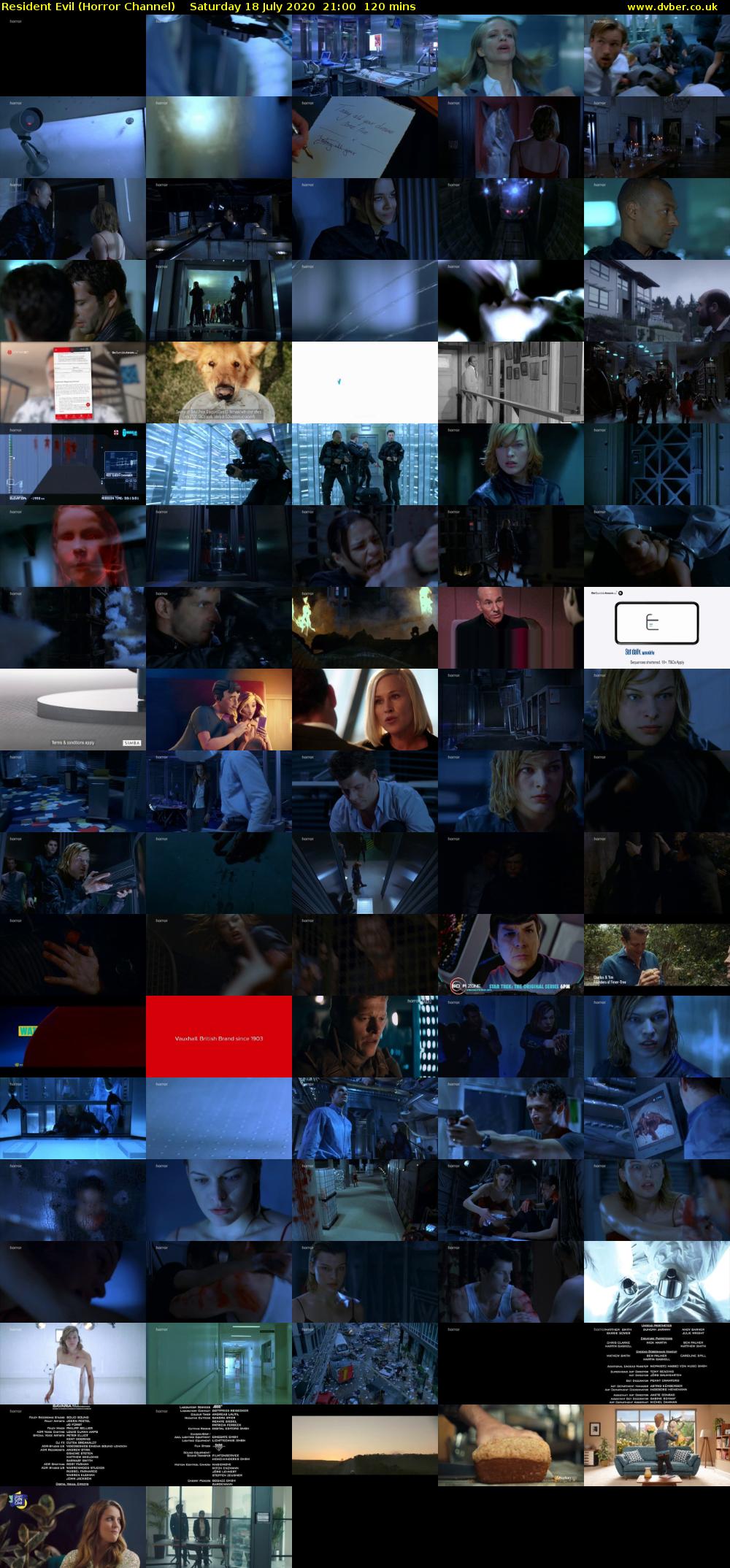 Resident Evil (Horror Channel) Saturday 18 July 2020 21:00 - 23:00