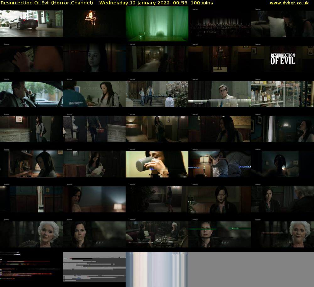 Resurrection Of Evil (Horror Channel) Wednesday 12 January 2022 00:55 - 02:35