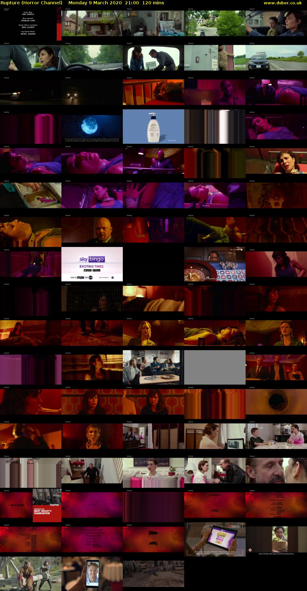 Rupture (Horror Channel) Monday 9 March 2020 21:00 - 23:00