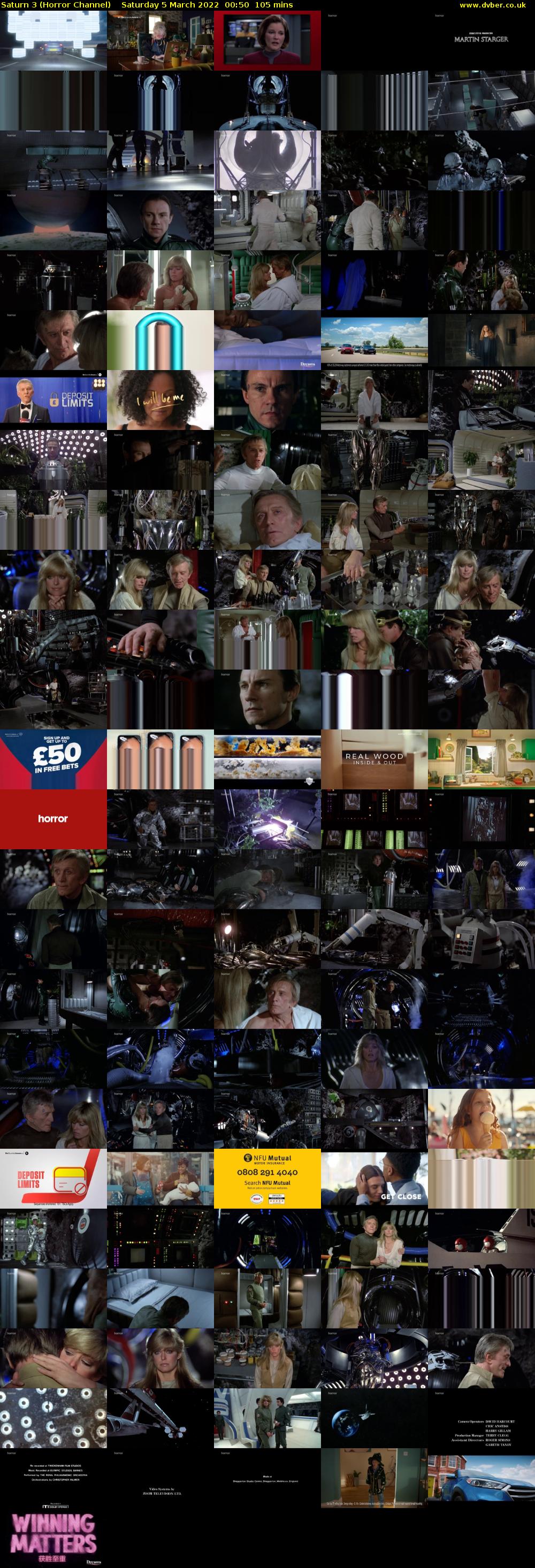 Saturn 3 (Horror Channel) Saturday 5 March 2022 00:50 - 02:35