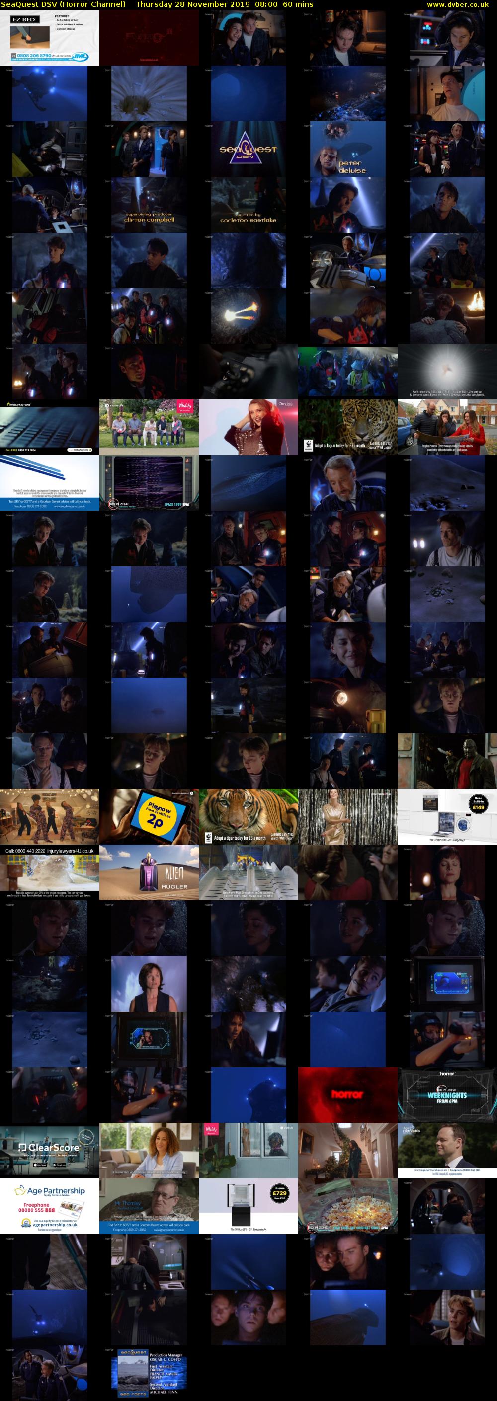 SeaQuest DSV (Horror Channel) Thursday 28 November 2019 08:00 - 09:00