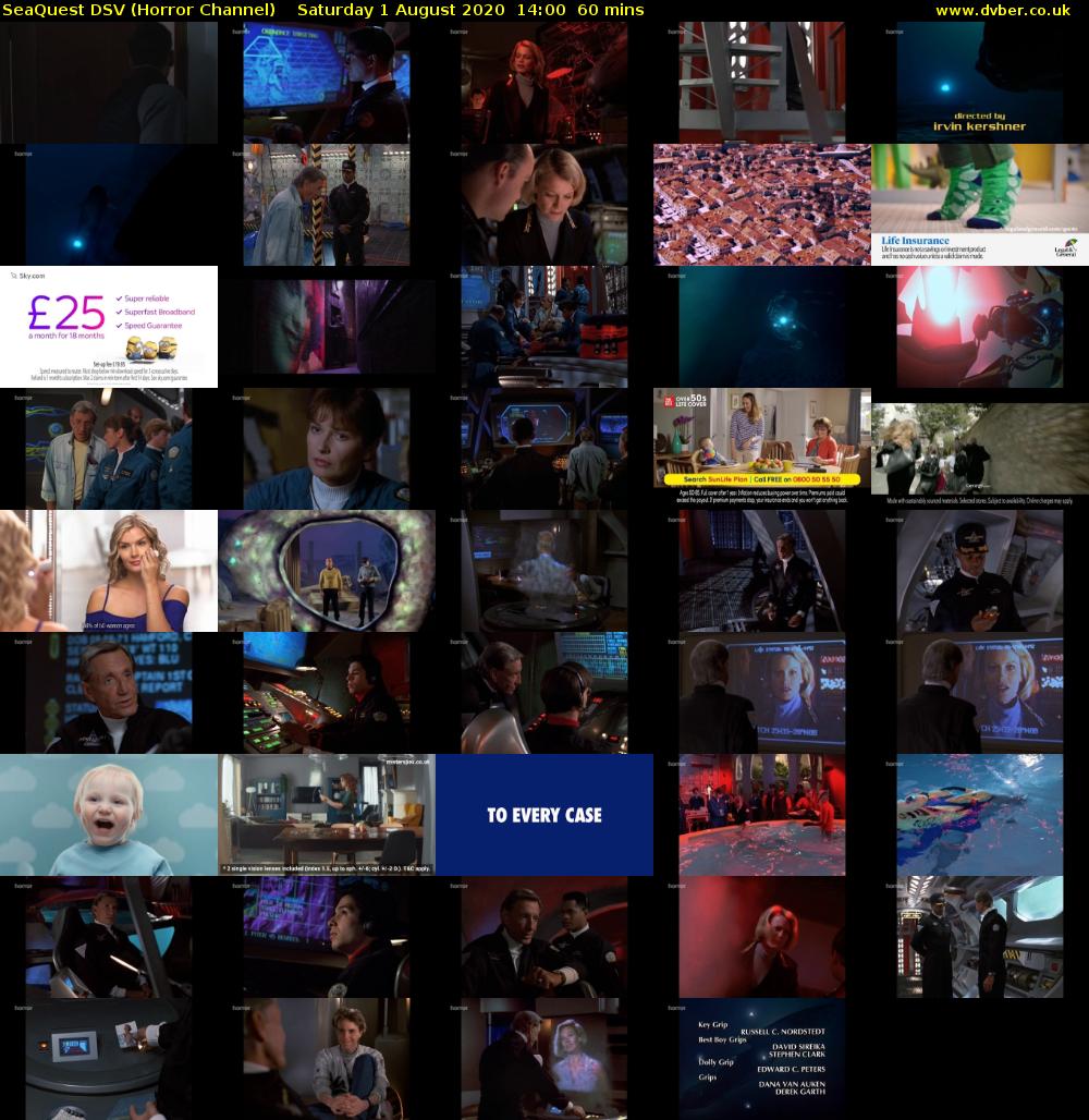 SeaQuest DSV (Horror Channel) Saturday 1 August 2020 14:00 - 15:00