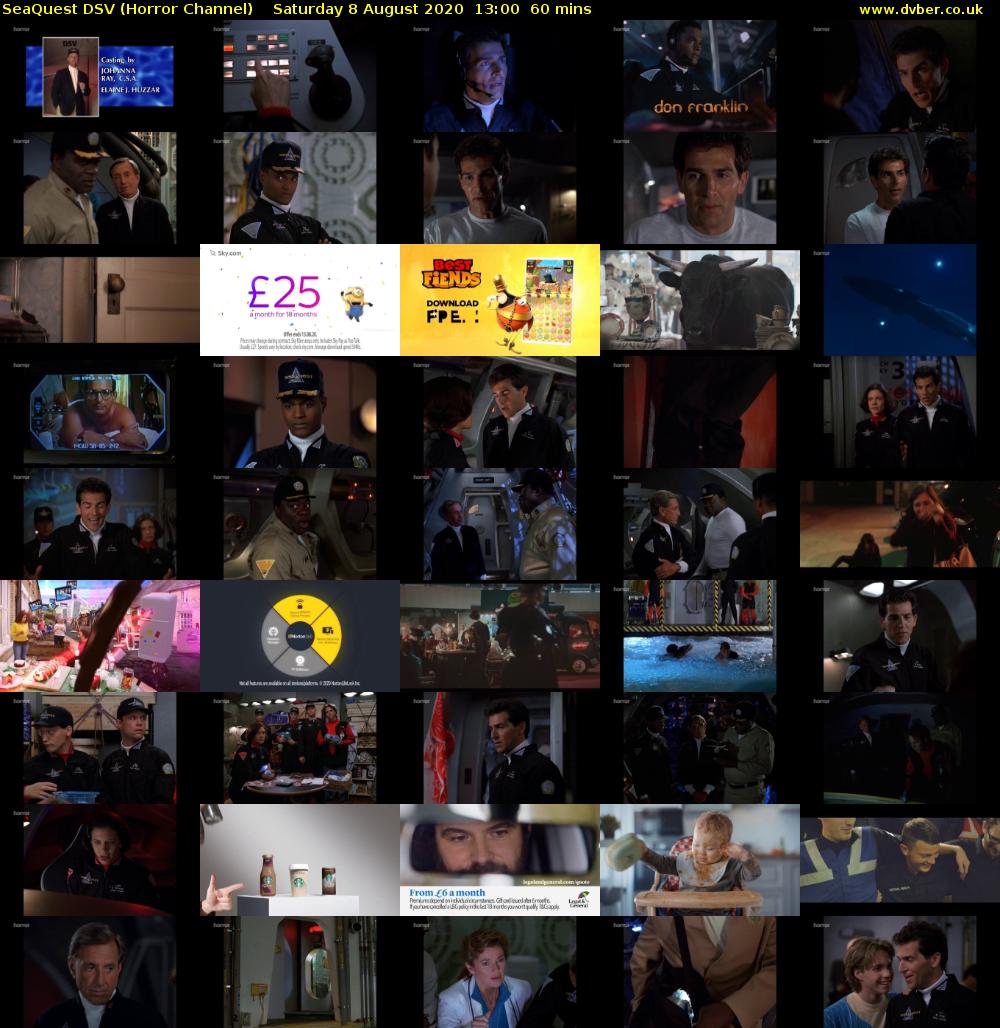 SeaQuest DSV (Horror Channel) Saturday 8 August 2020 13:00 - 14:00