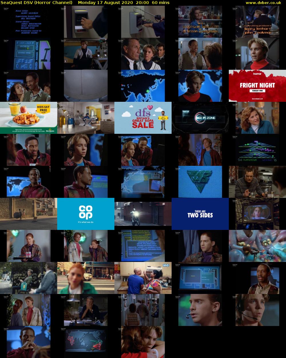 SeaQuest DSV (Horror Channel) Monday 17 August 2020 20:00 - 21:00