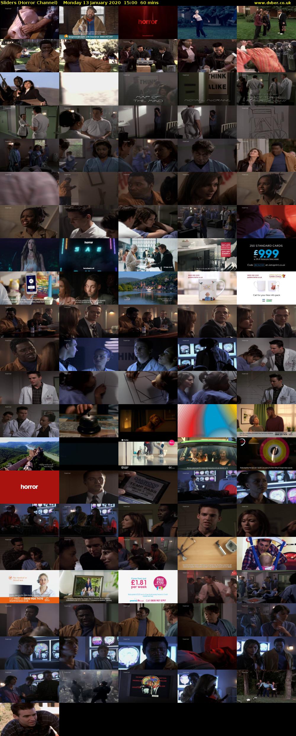 Sliders (Horror Channel) Monday 13 January 2020 15:00 - 16:00