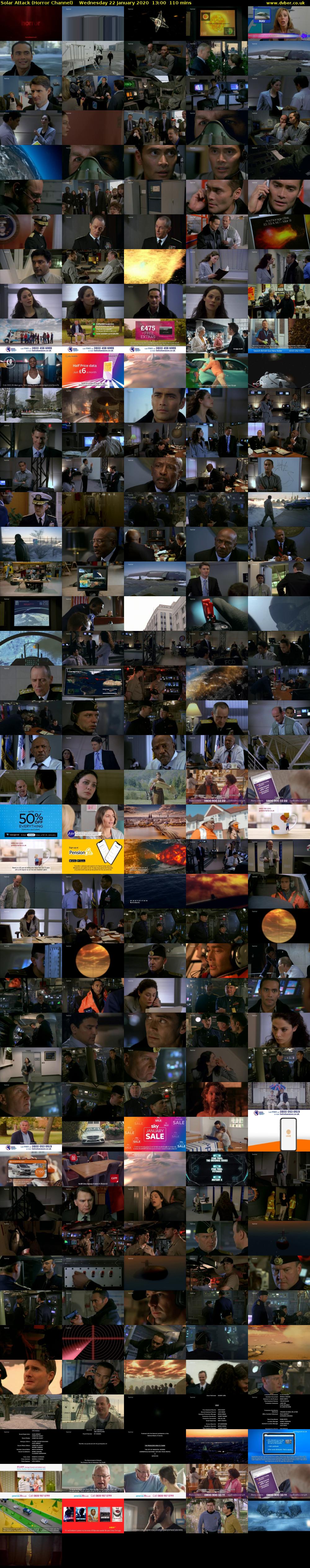Solar Attack (Horror Channel) Wednesday 22 January 2020 13:00 - 14:50