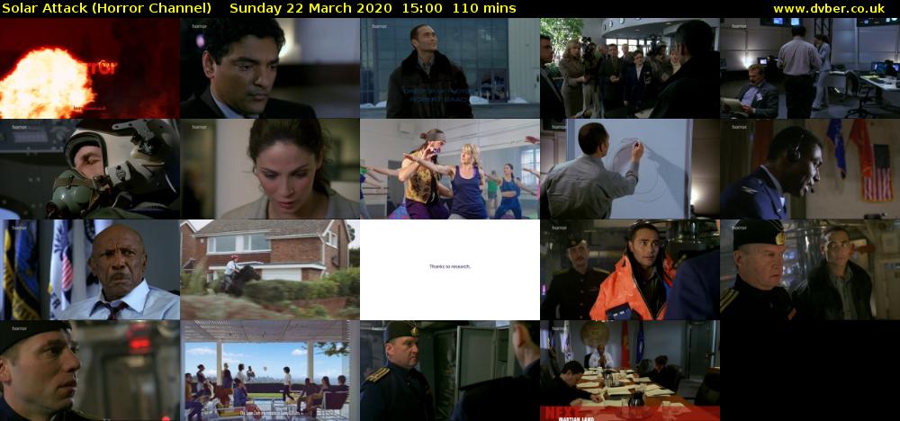 Solar Attack (Horror Channel) Sunday 22 March 2020 15:00 - 16:50
