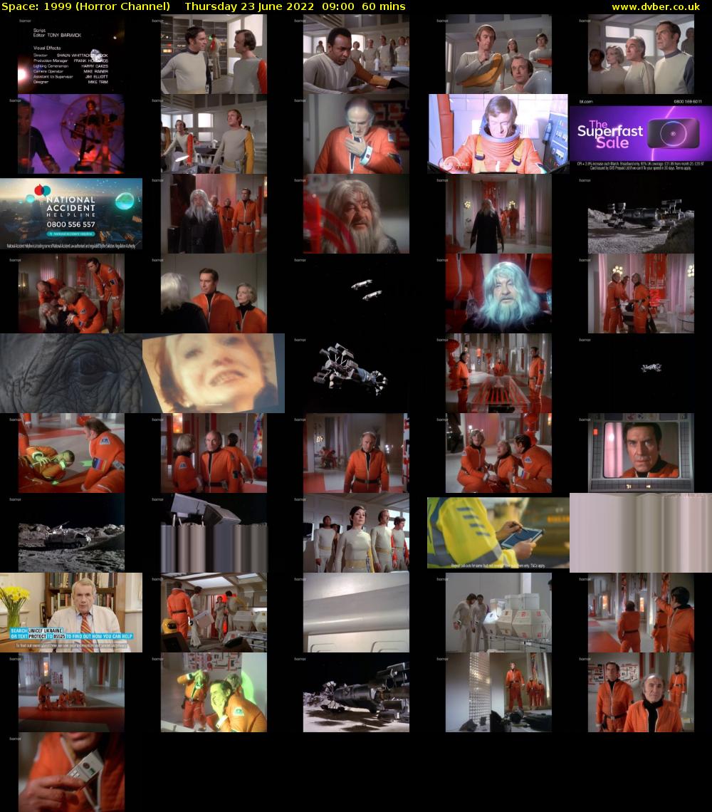 Space: 1999 (Horror Channel) Thursday 23 June 2022 09:00 - 10:00