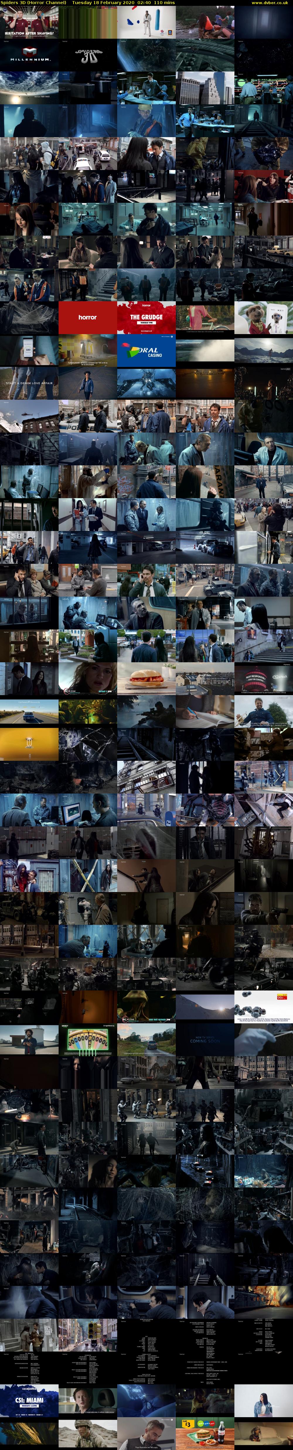 Spiders 3D (Horror Channel) Tuesday 18 February 2020 02:40 - 04:30