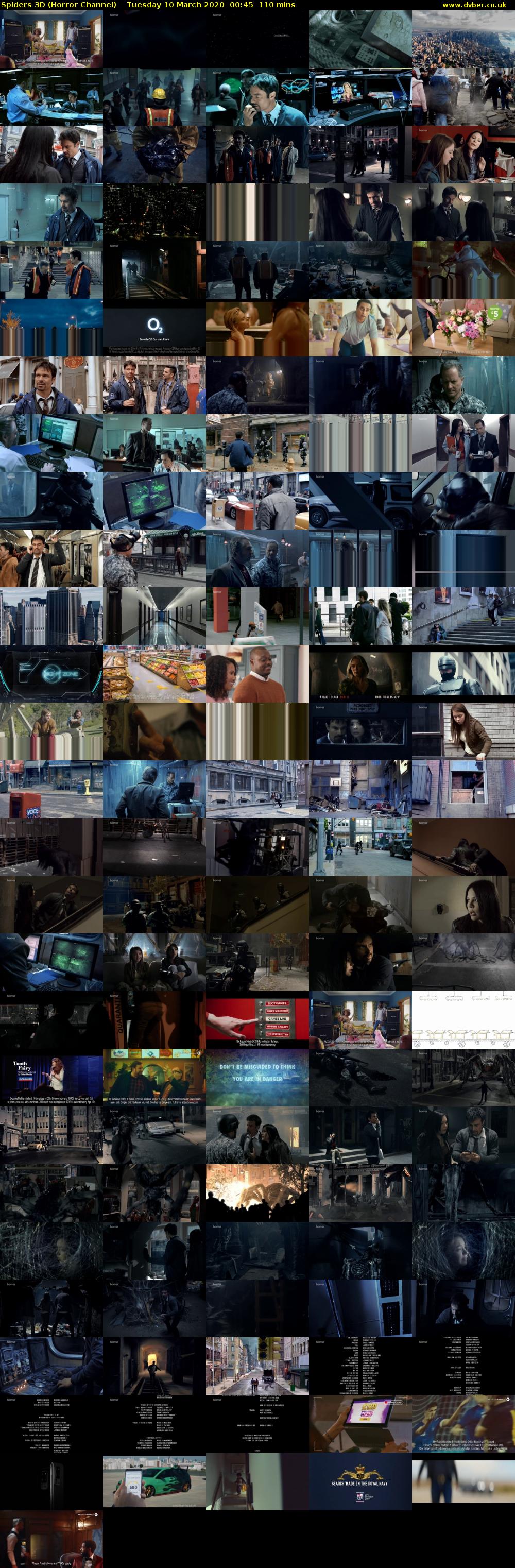 Spiders 3D (Horror Channel) Tuesday 10 March 2020 00:45 - 02:35