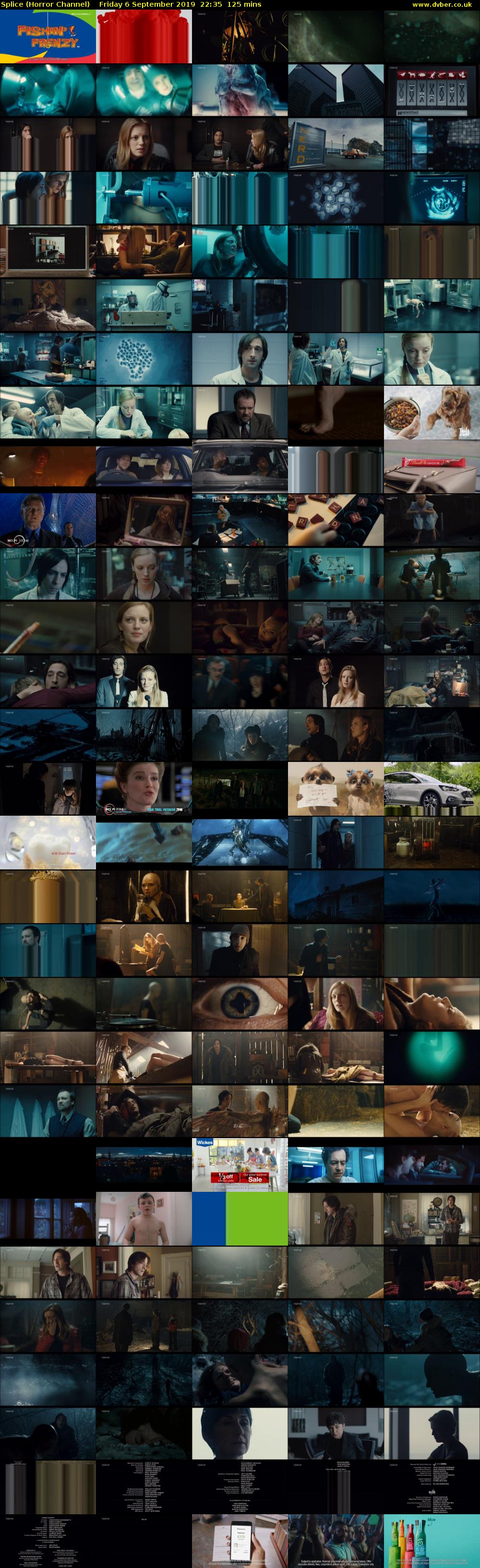 Splice (Horror Channel) Friday 6 September 2019 22:35 - 00:40