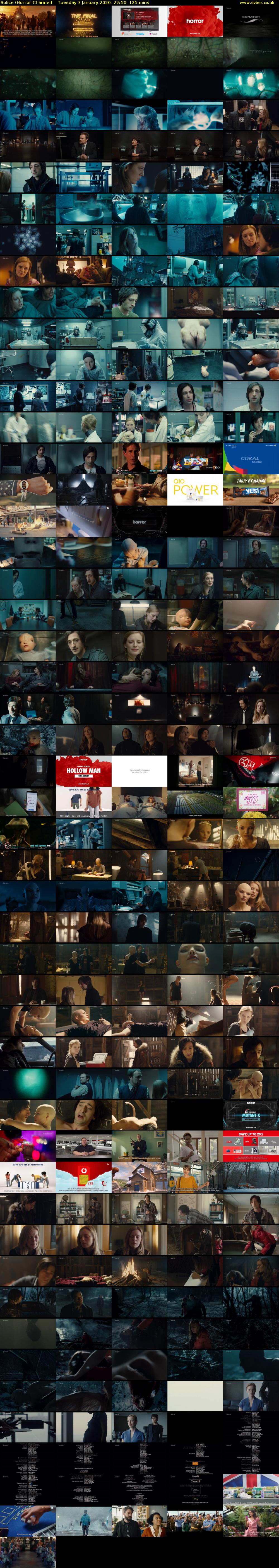 Splice (Horror Channel) Tuesday 7 January 2020 22:50 - 00:55