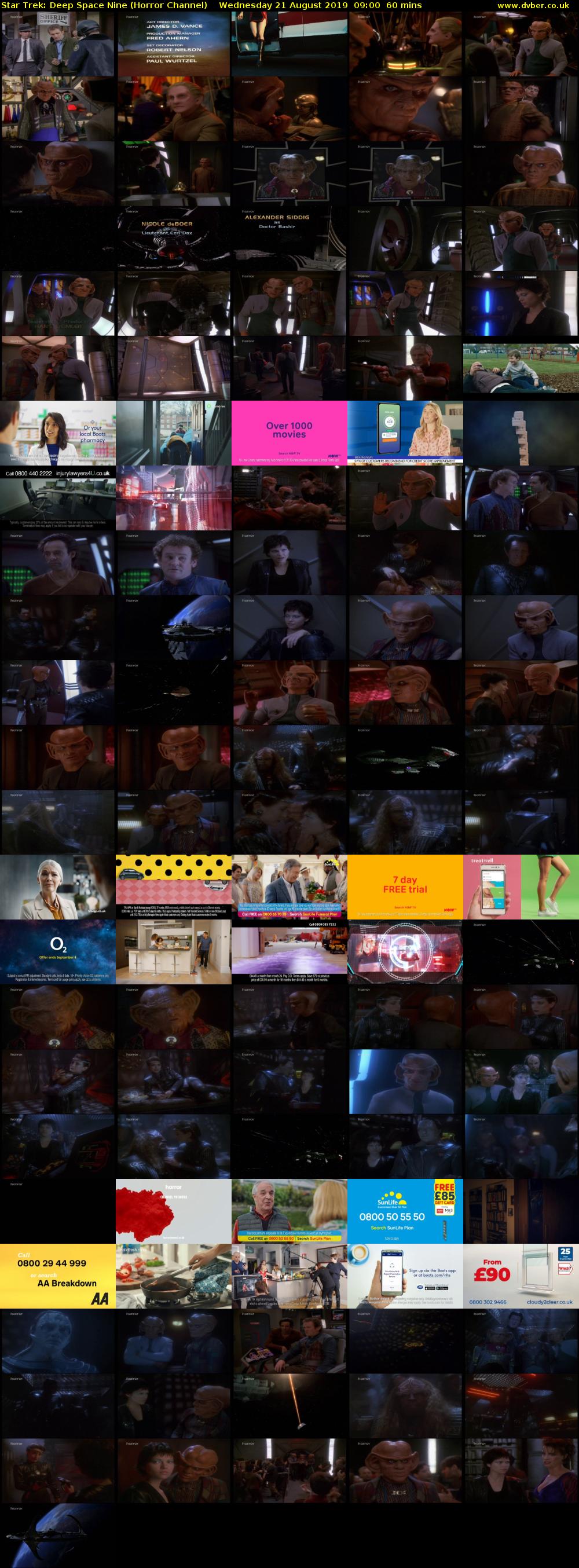 Star Trek: Deep Space Nine (Horror Channel) Wednesday 21 August 2019 09:00 - 10:00