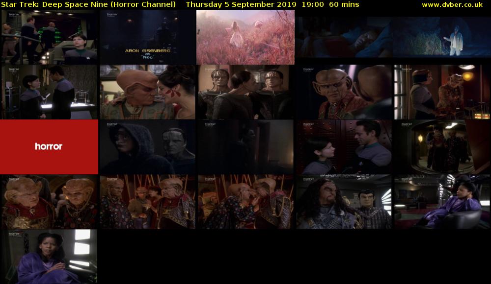 Star Trek: Deep Space Nine (Horror Channel) Thursday 5 September 2019 19:00 - 20:00