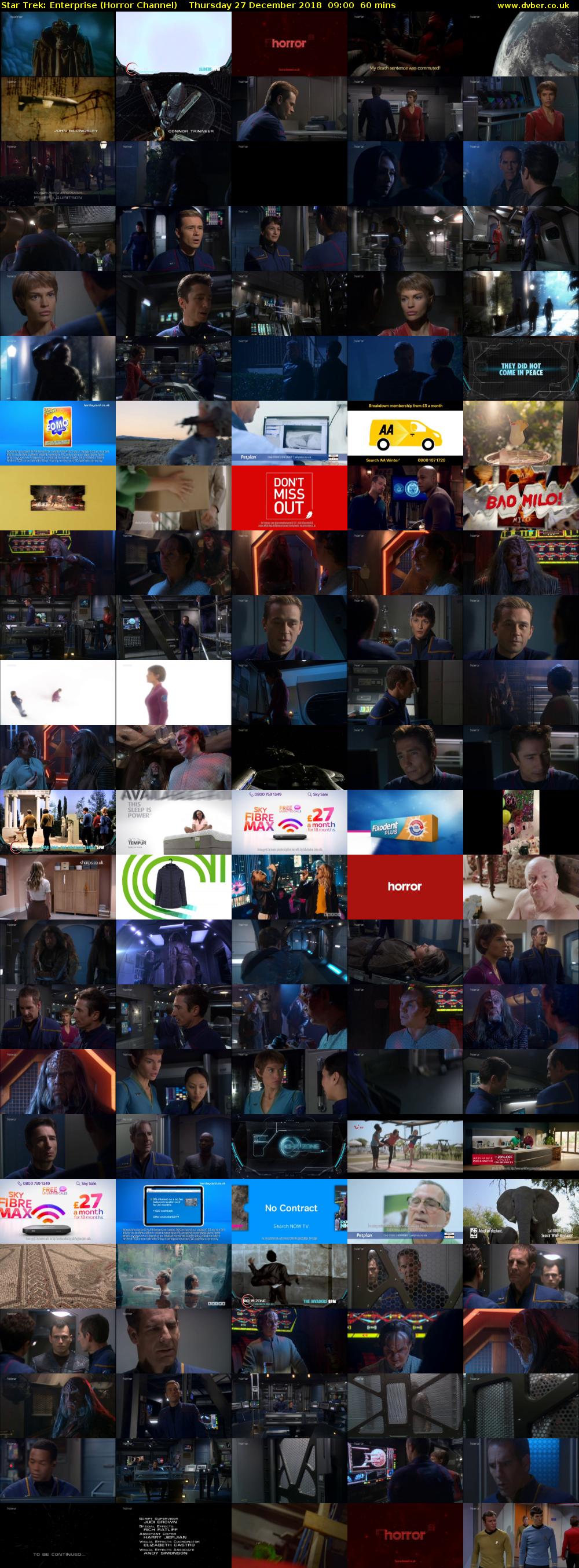 Star Trek: Enterprise (Horror Channel) Thursday 27 December 2018 09:00 - 10:00