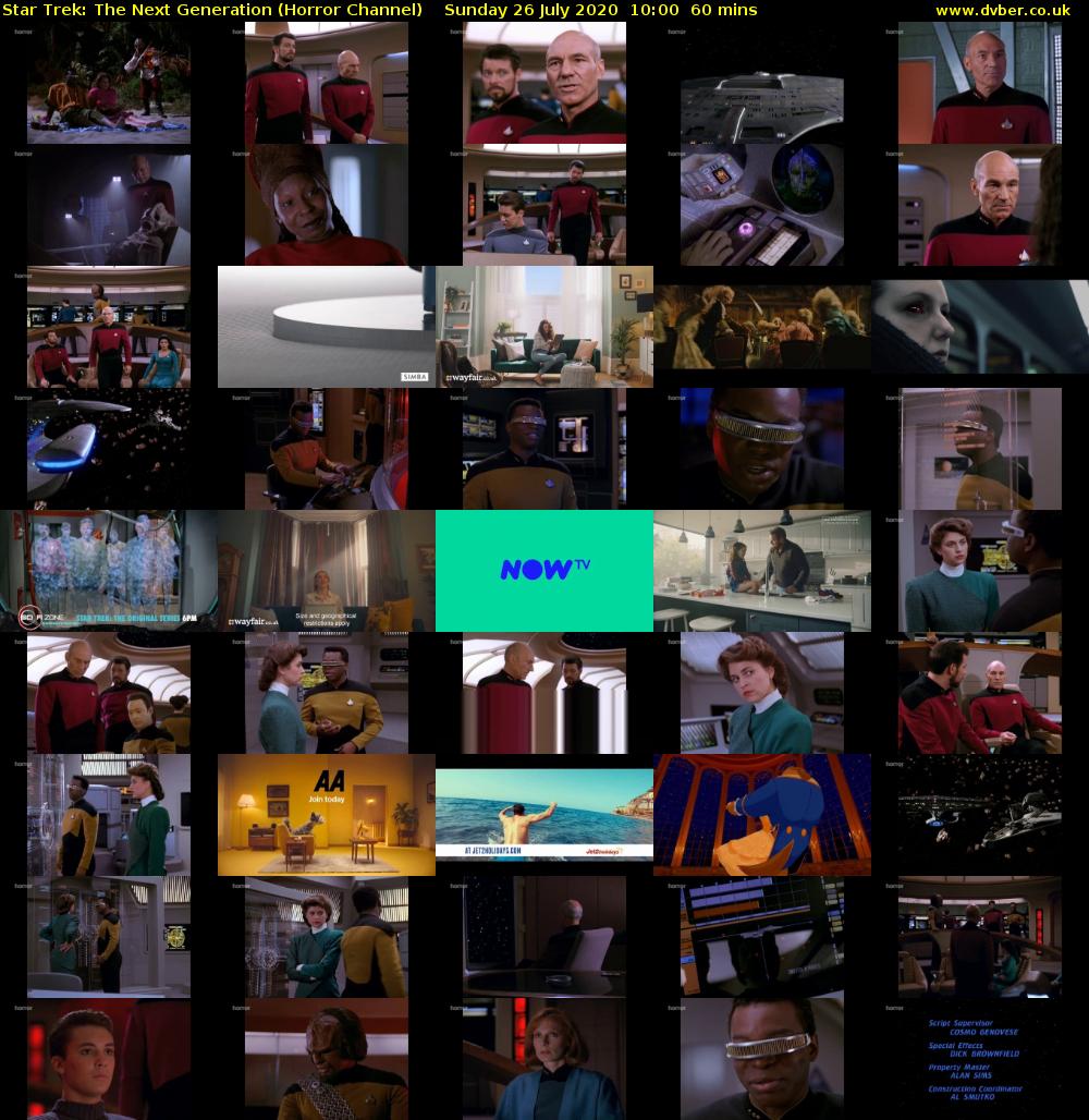 Star Trek: The Next Generation (Horror Channel) Sunday 26 July 2020 10:00 - 11:00