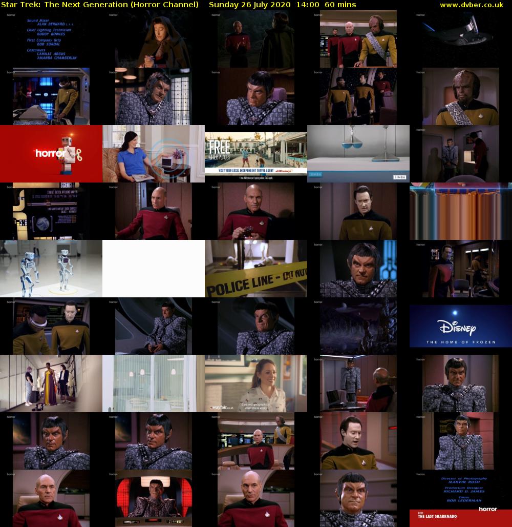 Star Trek: The Next Generation (Horror Channel) Sunday 26 July 2020 14:00 - 15:00