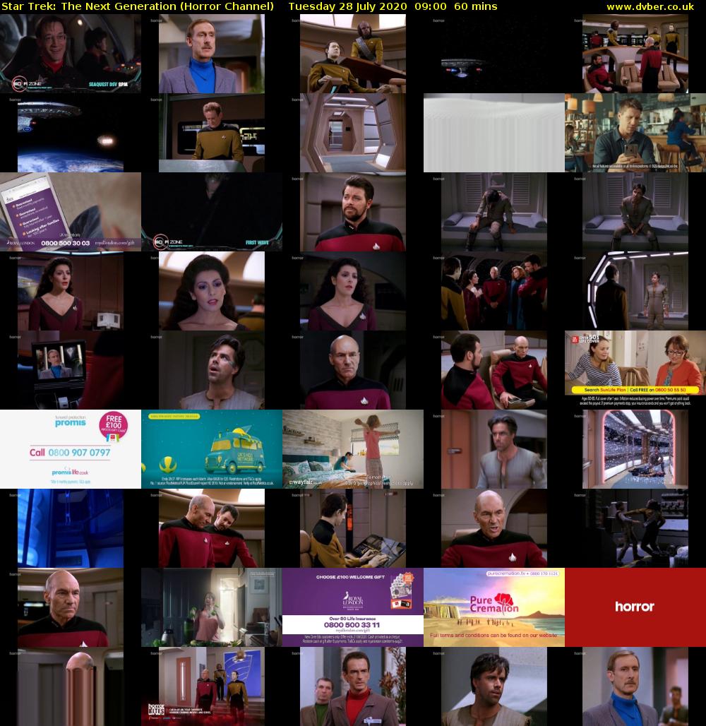Star Trek: The Next Generation (Horror Channel) Tuesday 28 July 2020 09:00 - 10:00