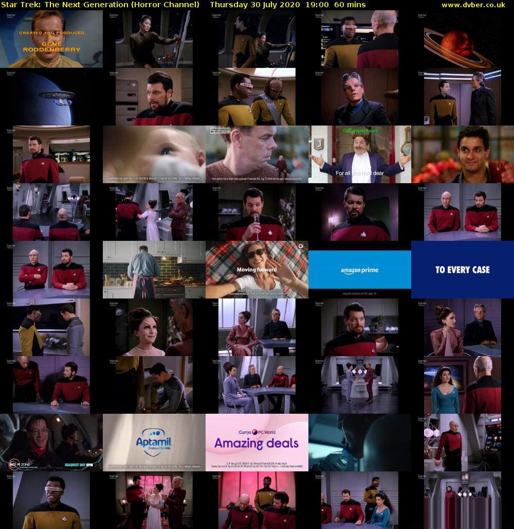 Star Trek: The Next Generation (Horror Channel) Thursday 30 July 2020 19:00 - 20:00