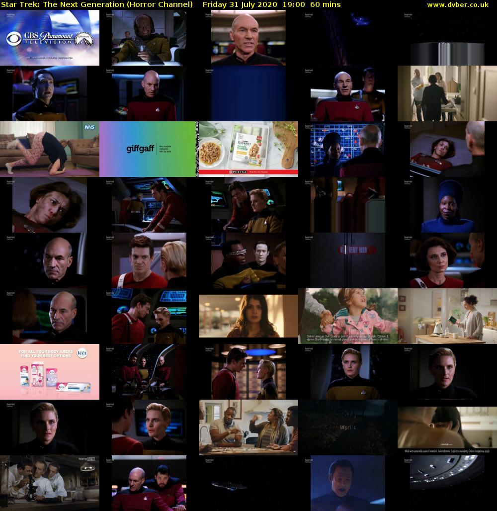 Star Trek: The Next Generation (Horror Channel) Friday 31 July 2020 19:00 - 20:00