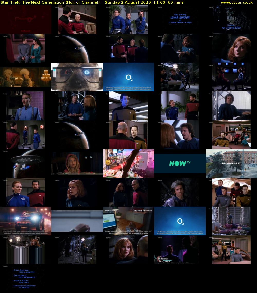 Star Trek: The Next Generation (Horror Channel) Sunday 2 August 2020 11:00 - 12:00