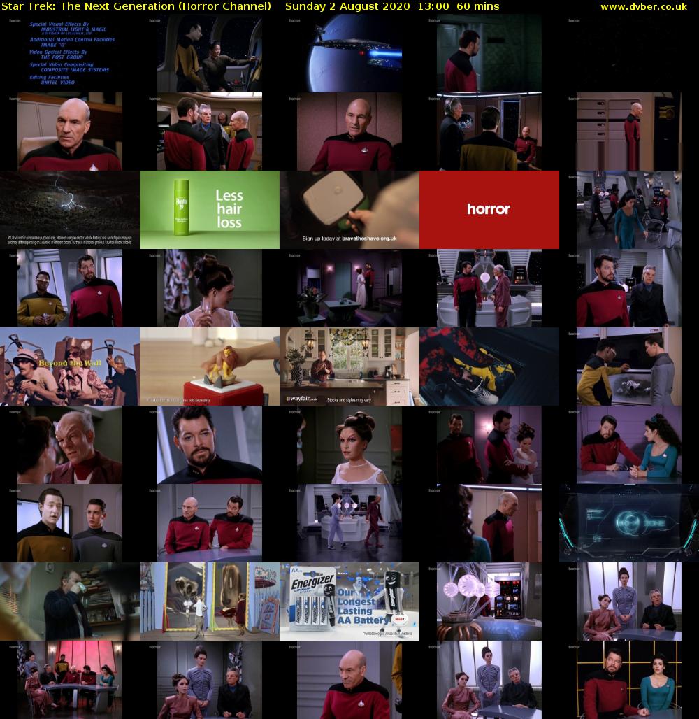 Star Trek: The Next Generation (Horror Channel) Sunday 2 August 2020 13:00 - 14:00