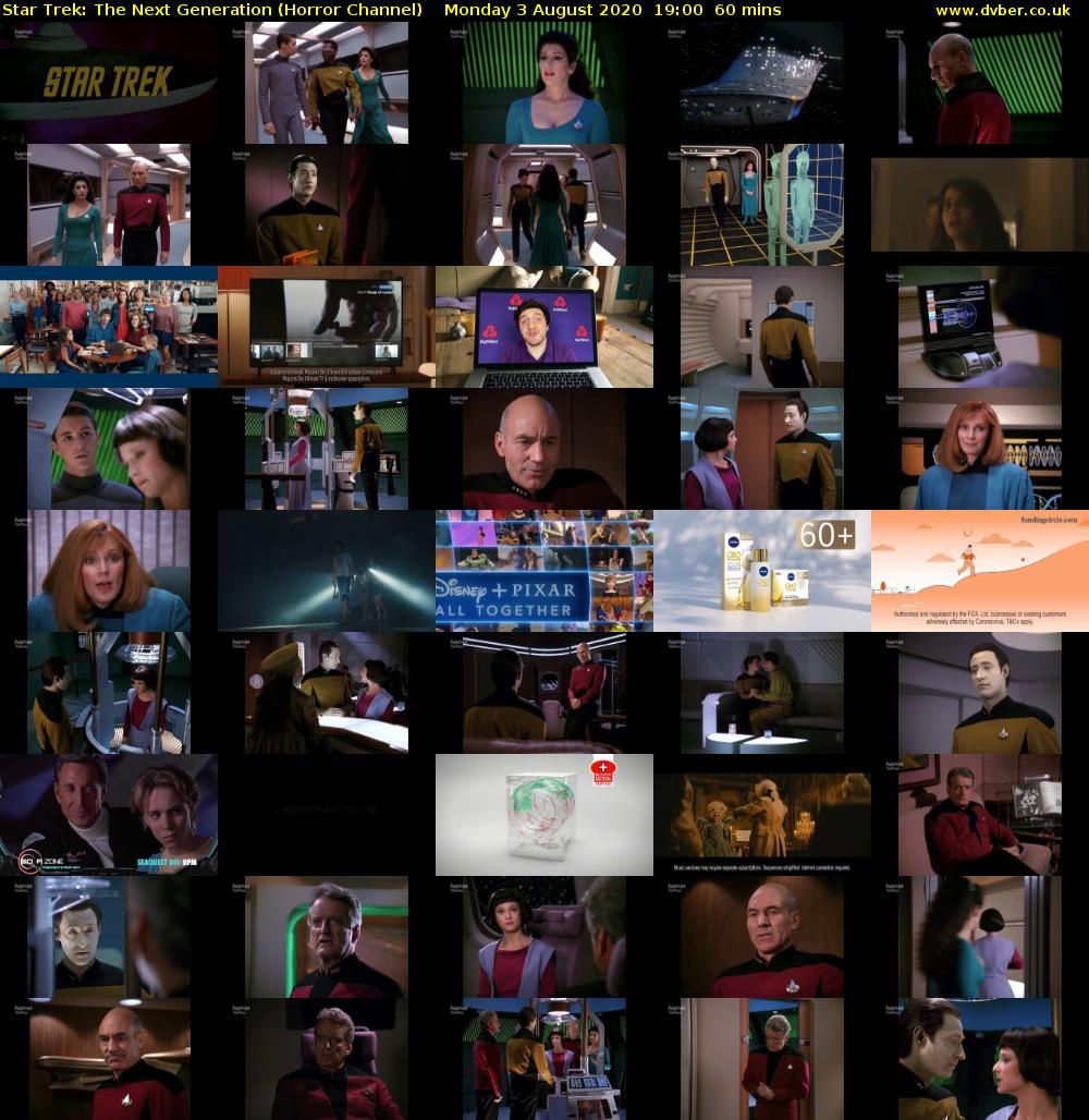 Star Trek: The Next Generation (Horror Channel) Monday 3 August 2020 19:00 - 20:00