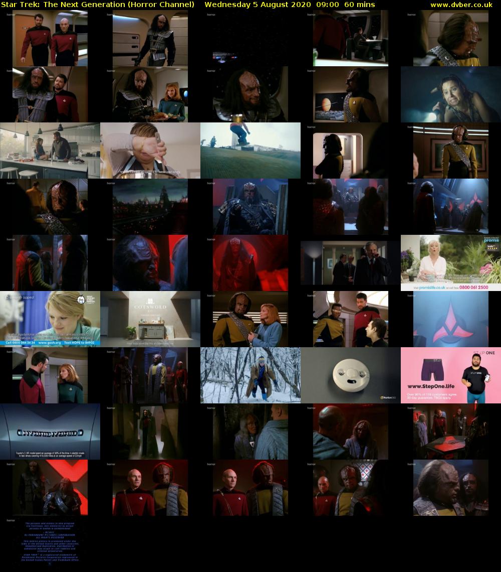 Star Trek: The Next Generation (Horror Channel) Wednesday 5 August 2020 09:00 - 10:00