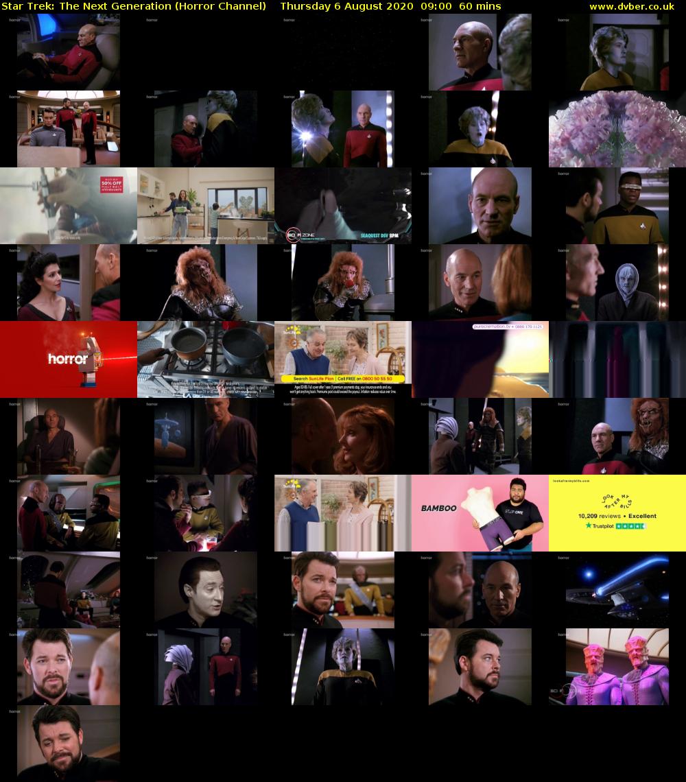 Star Trek: The Next Generation (Horror Channel) Thursday 6 August 2020 09:00 - 10:00