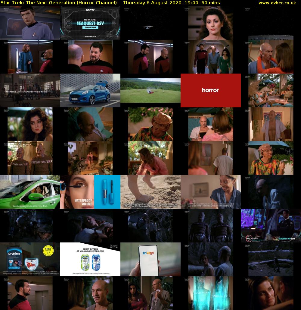 Star Trek: The Next Generation (Horror Channel) Thursday 6 August 2020 19:00 - 20:00