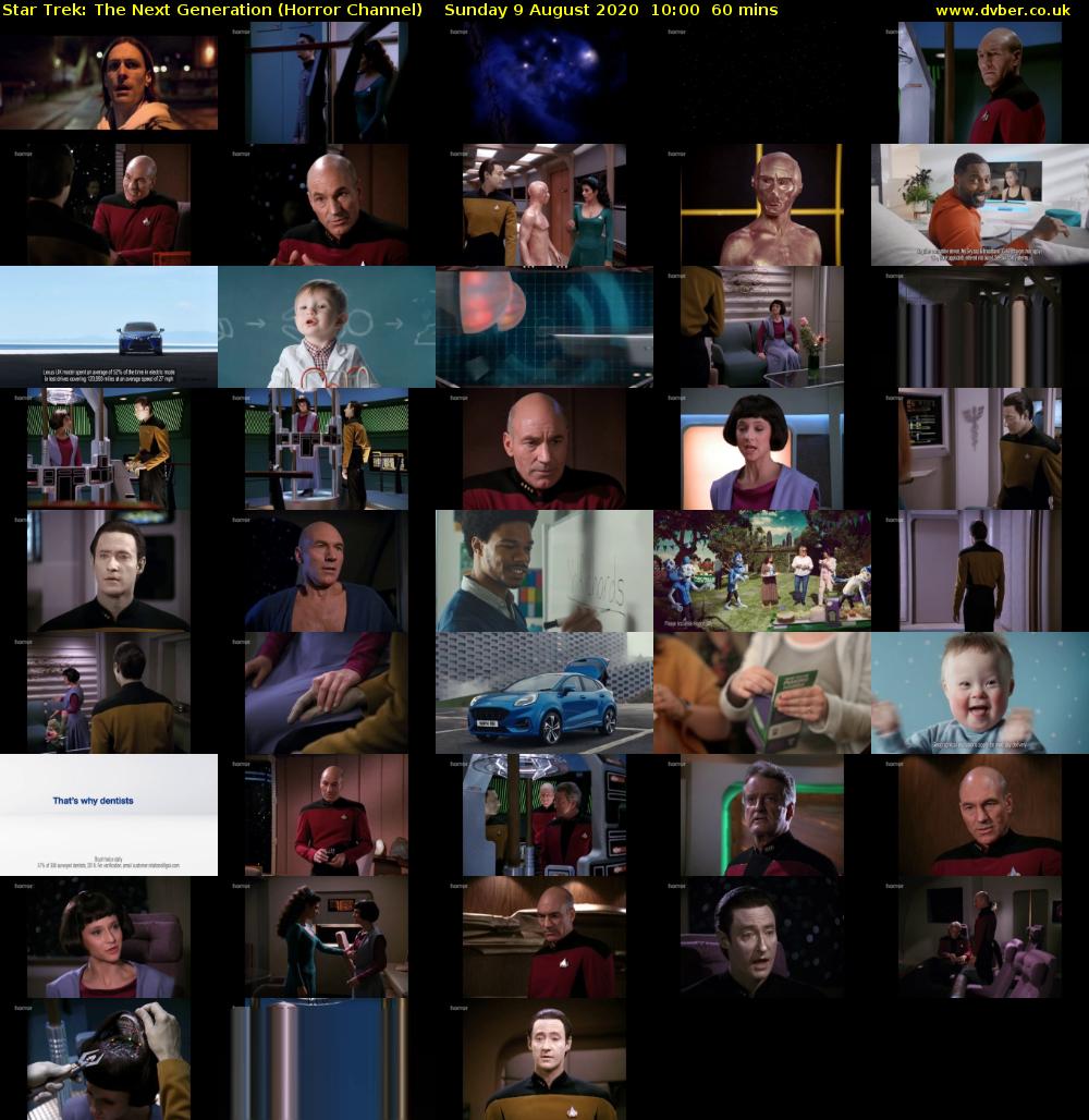 Star Trek: The Next Generation (Horror Channel) Sunday 9 August 2020 10:00 - 11:00