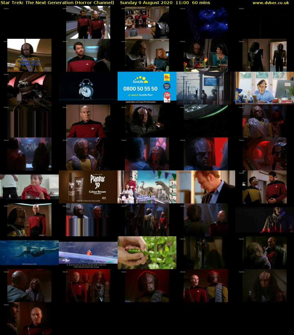 Star Trek: The Next Generation (Horror Channel) Sunday 9 August 2020 11:00 - 12:00