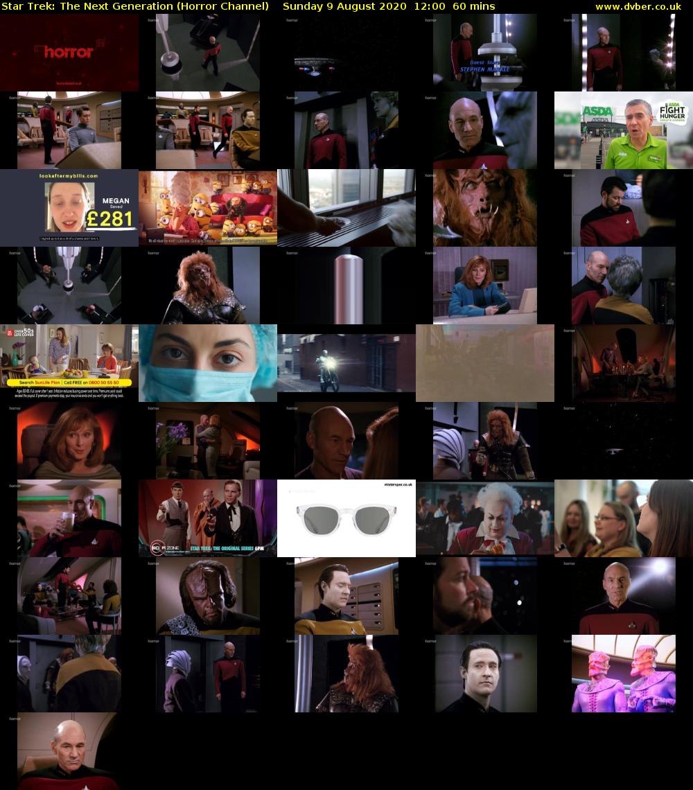 Star Trek: The Next Generation (Horror Channel) Sunday 9 August 2020 12:00 - 13:00