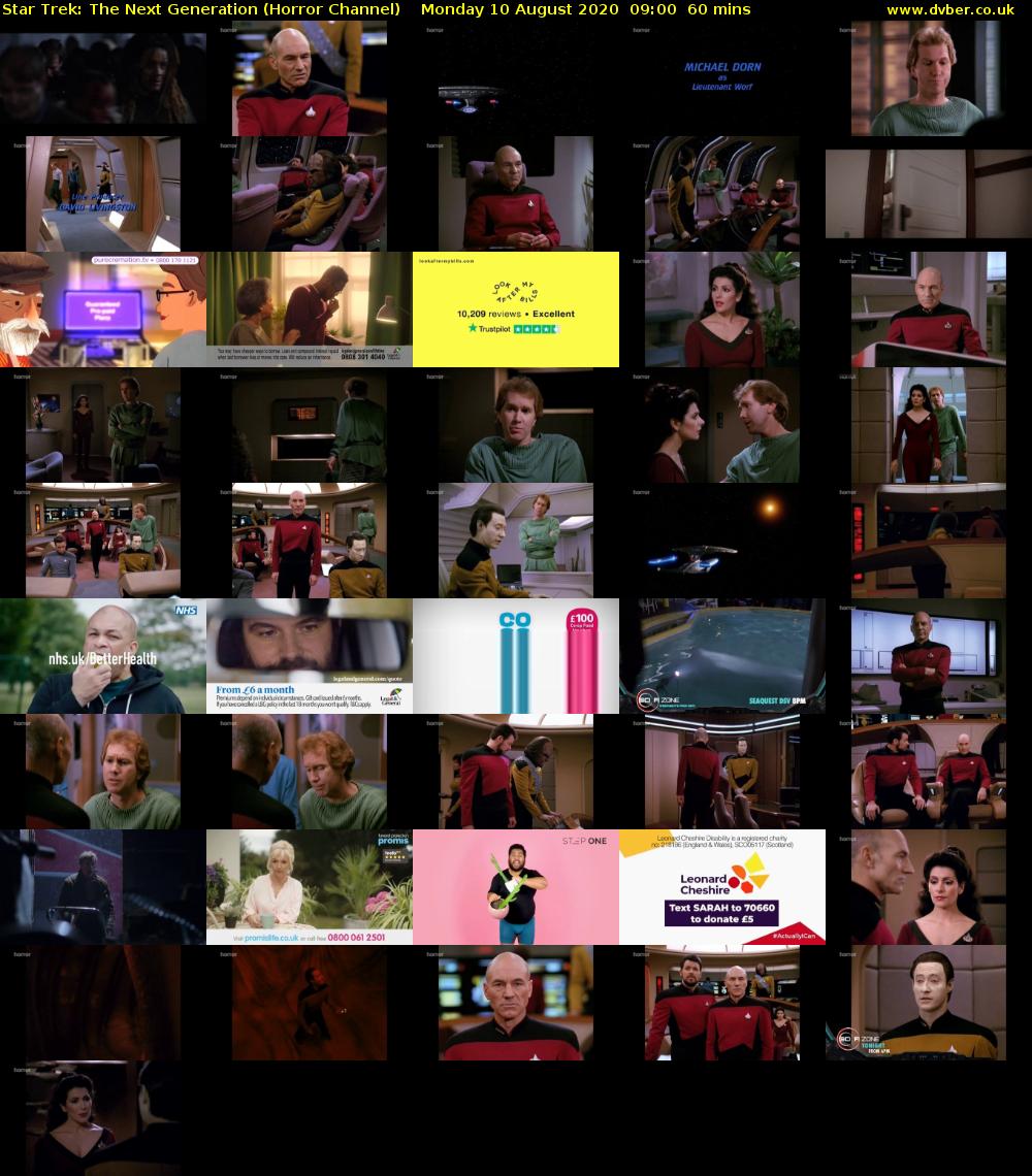 Star Trek: The Next Generation (Horror Channel) Monday 10 August 2020 09:00 - 10:00