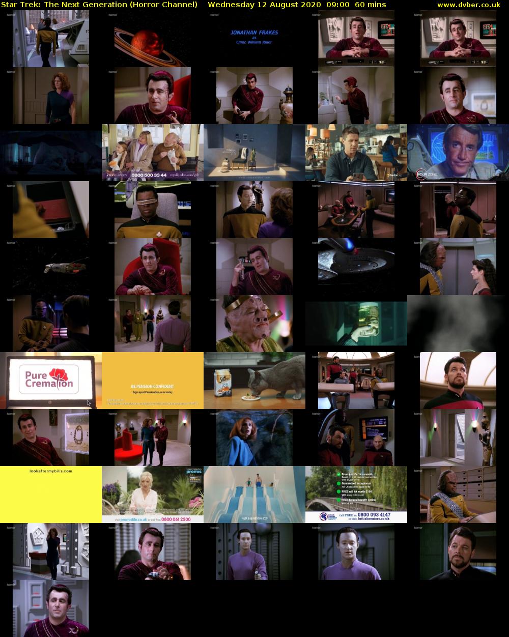Star Trek: The Next Generation (Horror Channel) Wednesday 12 August 2020 09:00 - 10:00