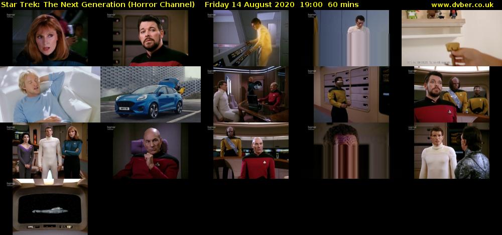 Star Trek: The Next Generation (Horror Channel) Friday 14 August 2020 19:00 - 20:00