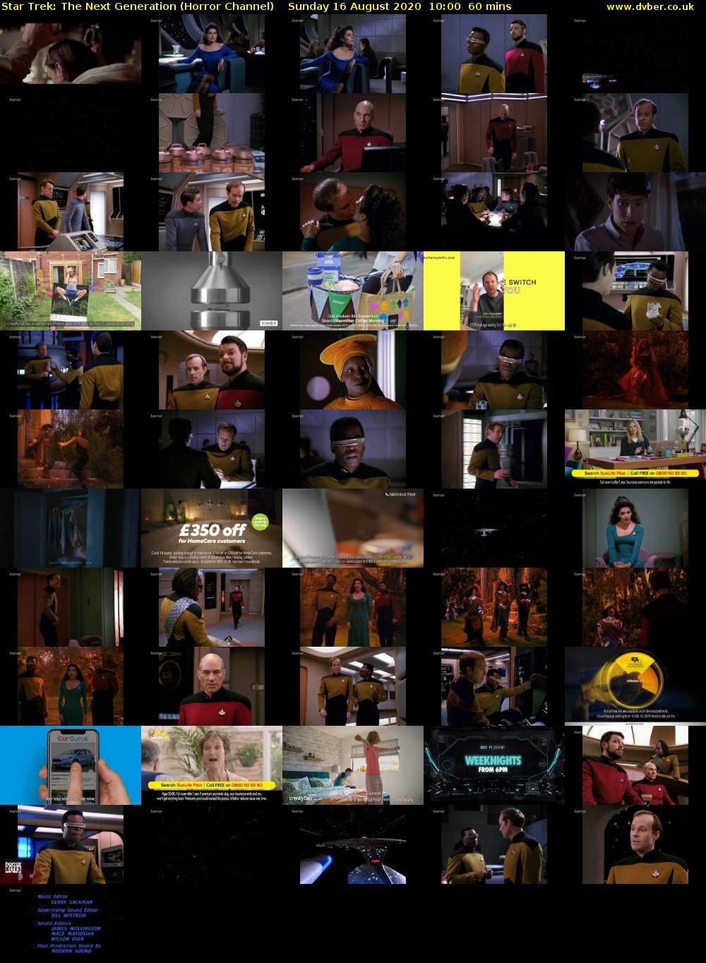 Star Trek: The Next Generation (Horror Channel) Sunday 16 August 2020 10:00 - 11:00