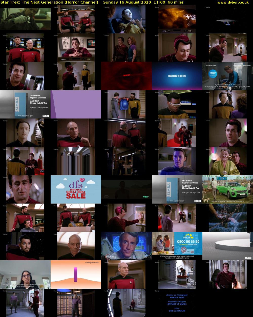 Star Trek: The Next Generation (Horror Channel) Sunday 16 August 2020 11:00 - 12:00