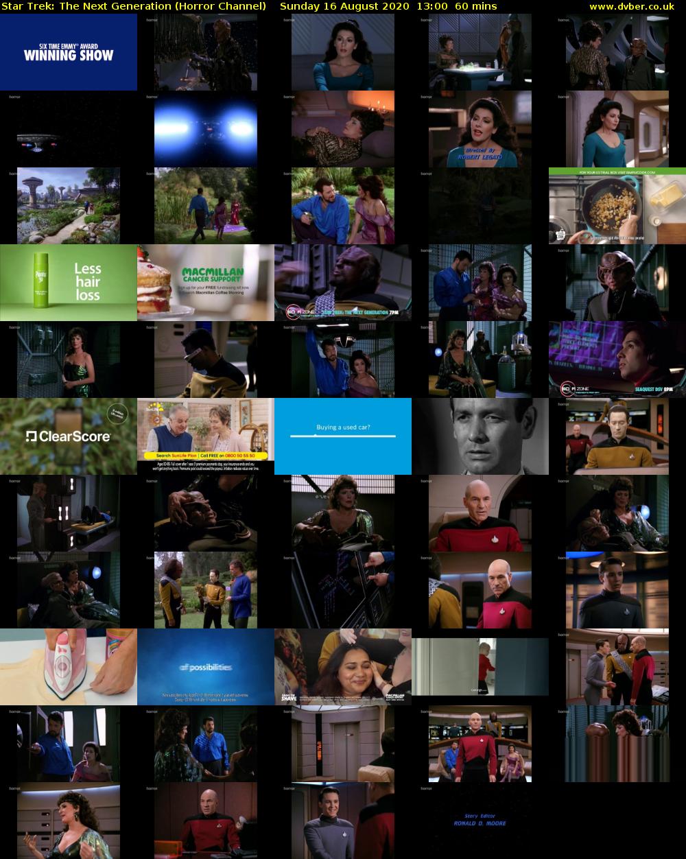 Star Trek: The Next Generation (Horror Channel) Sunday 16 August 2020 13:00 - 14:00
