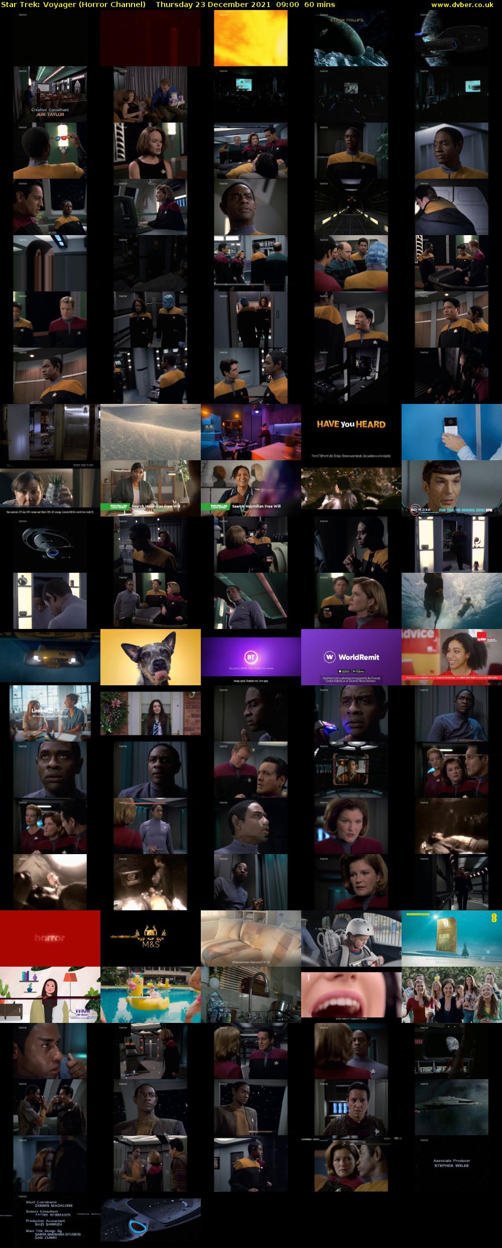 Star Trek: Voyager (Horror Channel) Thursday 23 December 2021 09:00 - 10:00
