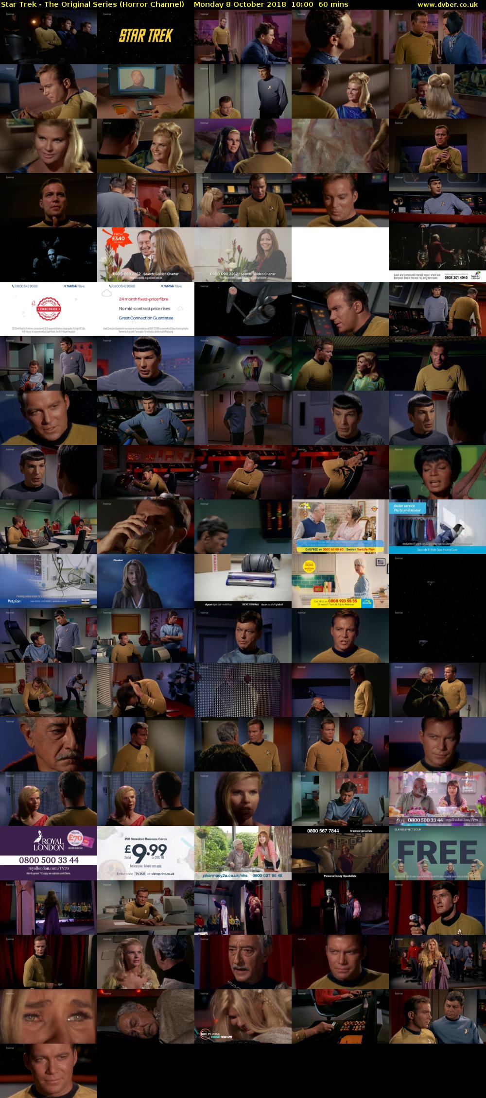 Star Trek - The Original Series (Horror Channel) Monday 8 October 2018 10:00 - 11:00