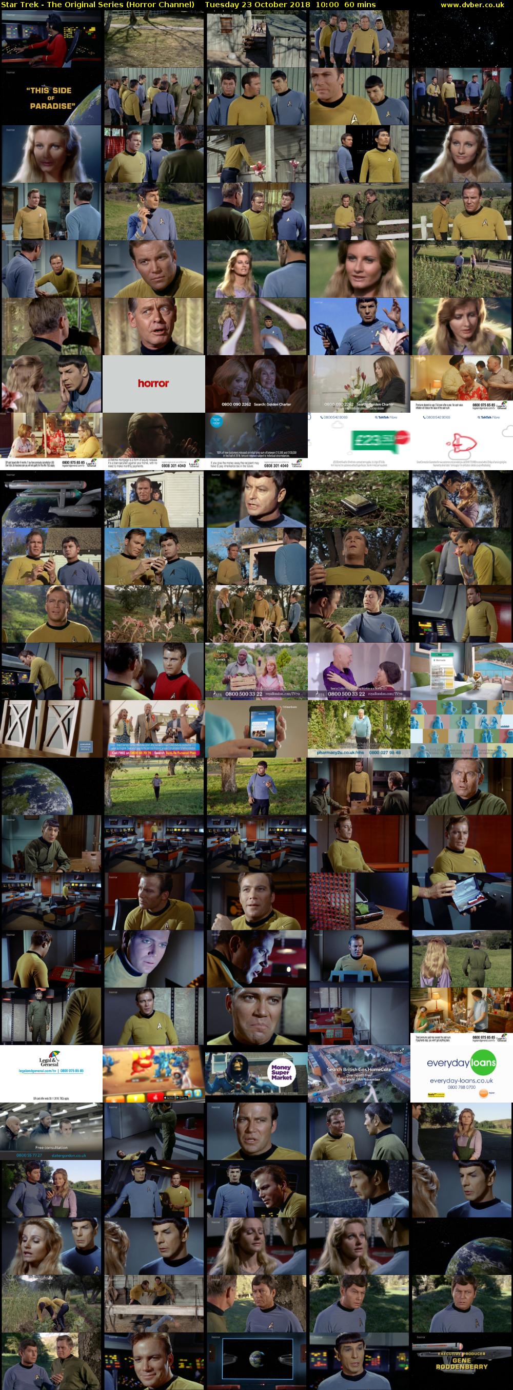 Star Trek - The Original Series (Horror Channel) Tuesday 23 October 2018 10:00 - 11:00