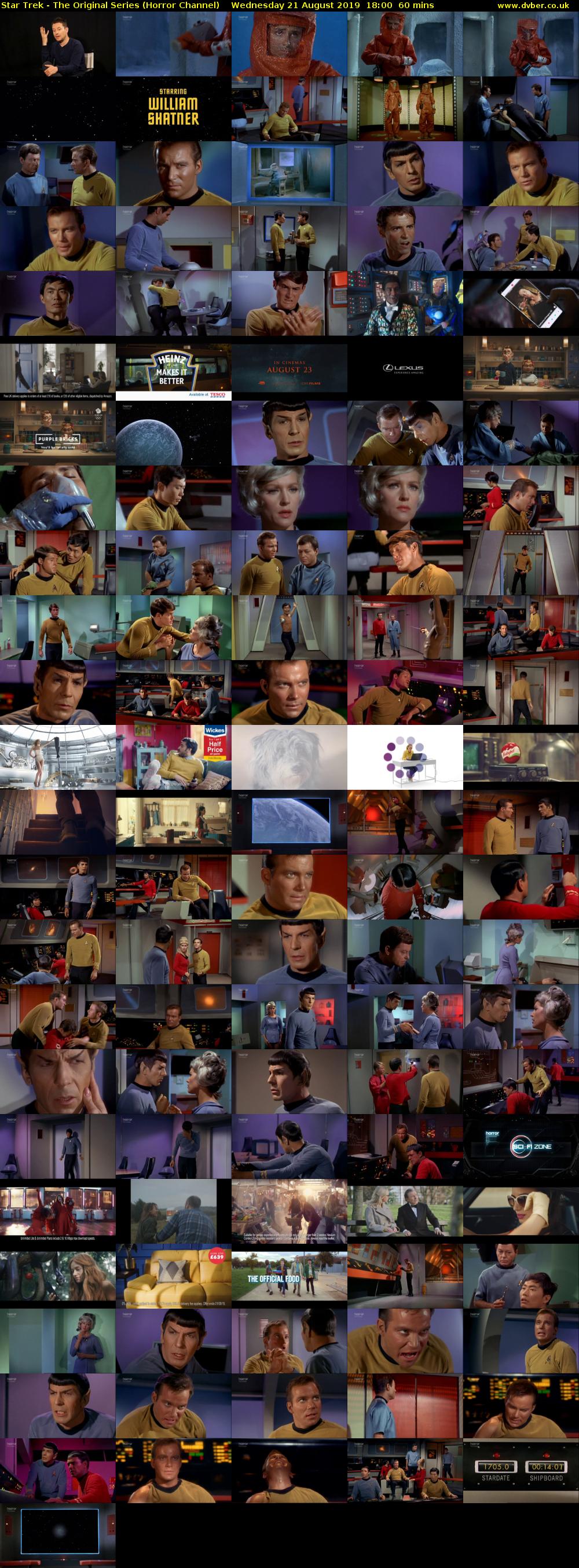Star Trek - The Original Series (Horror Channel) Wednesday 21 August 2019 18:00 - 19:00
