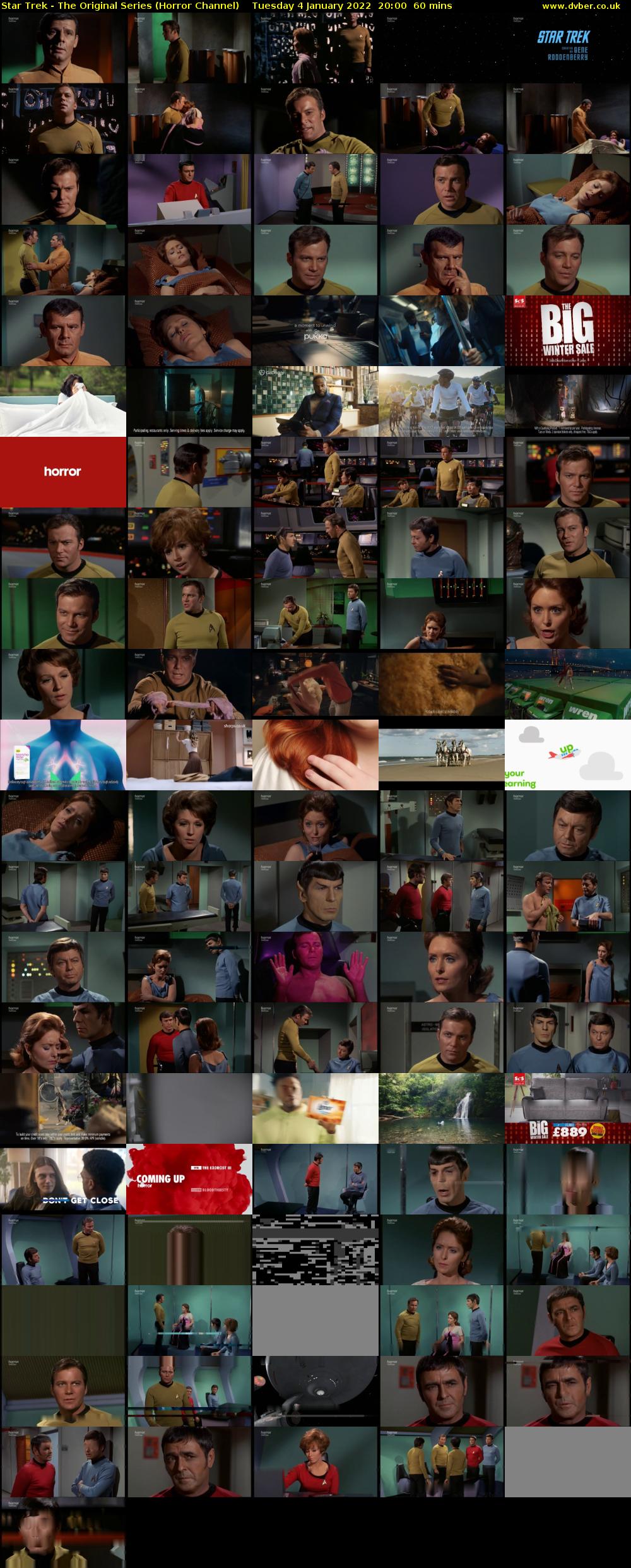 Star Trek - The Original Series (Horror Channel) Tuesday 4 January 2022 20:00 - 21:00