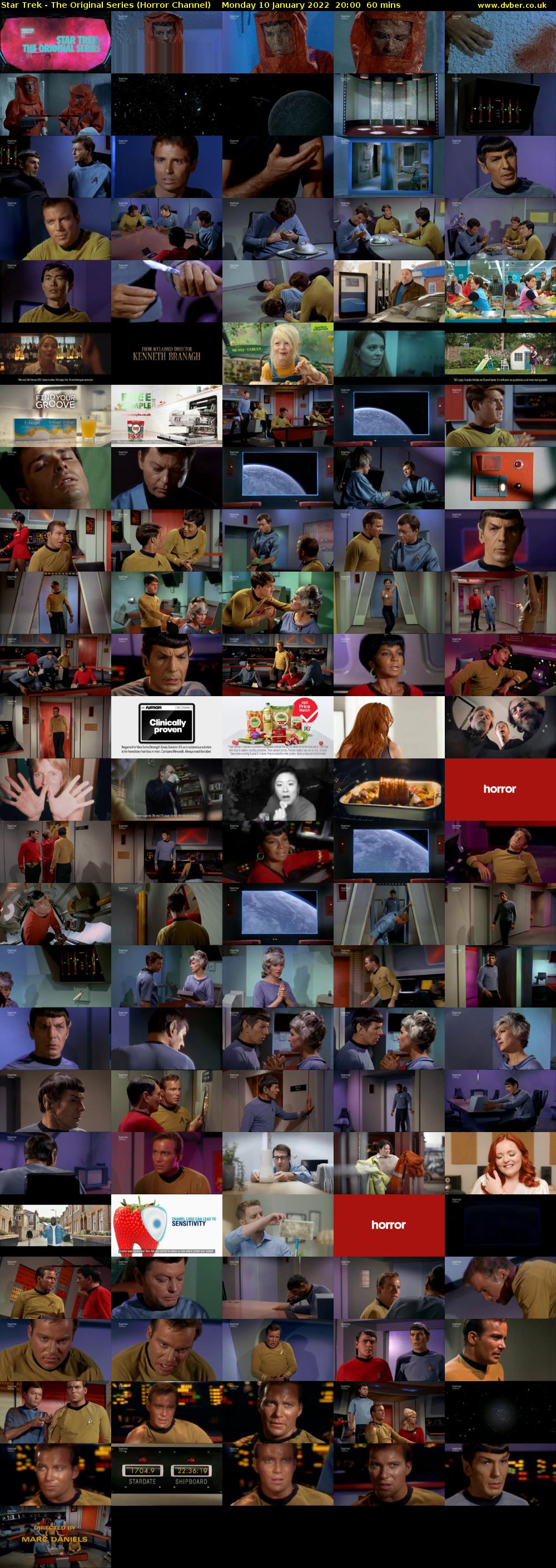 Star Trek - The Original Series (Horror Channel) Monday 10 January 2022 20:00 - 21:00