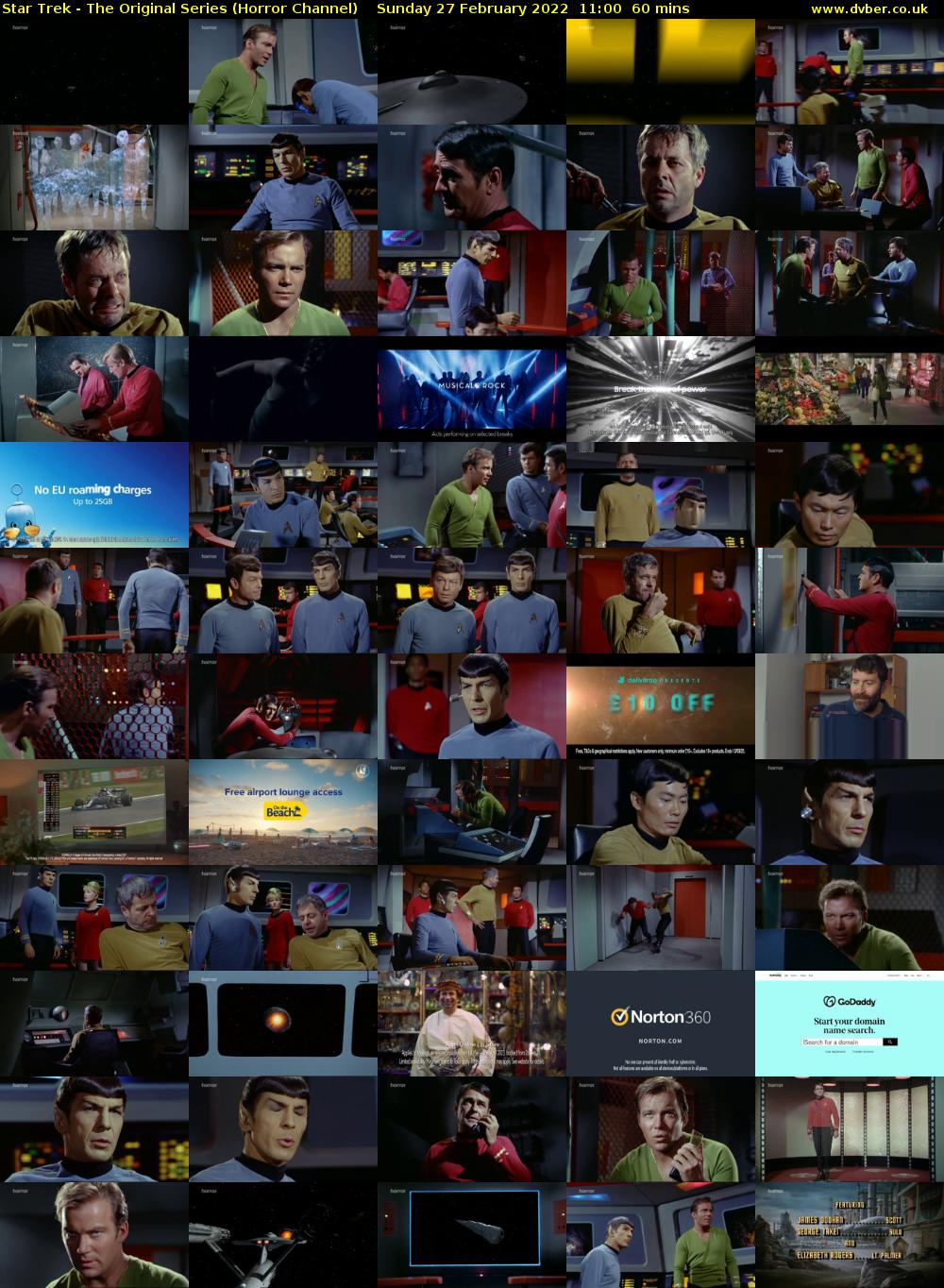 Star Trek - The Original Series (Horror Channel) Sunday 27 February 2022 11:00 - 12:00