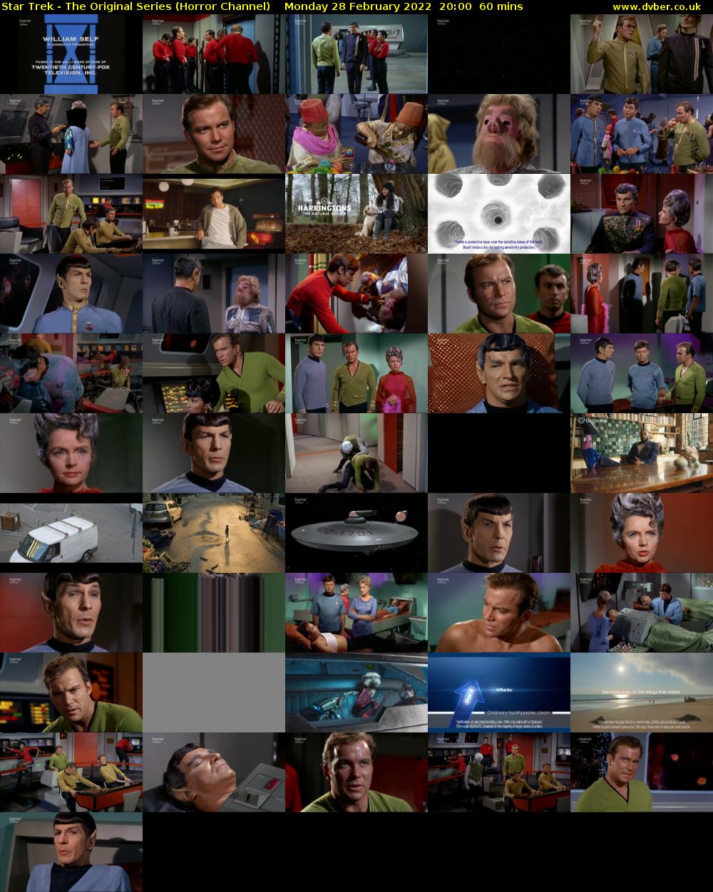 Star Trek - The Original Series (Horror Channel) Monday 28 February 2022 20:00 - 21:00